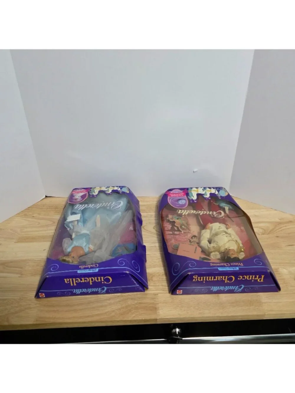 Vintage 1991 Disney Cinderella & Prince Charming Barbie Dolls Mattel Lot